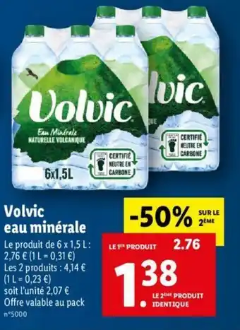 Lidl Volvis eau minérale offre