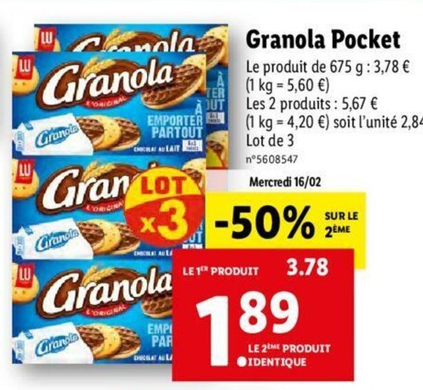 Promo Granola pocket chez Lidl