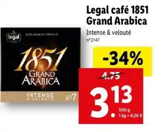 Lidl Legal café 1851 grand arabica offre