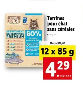 Lidl Terrines pour chat sans céréales offre