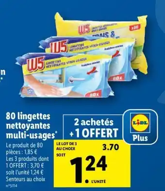 Lidl 80 Lingettes nettoyantes multi-usages offre