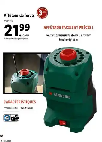 Lidl Affûteuse de forets offre