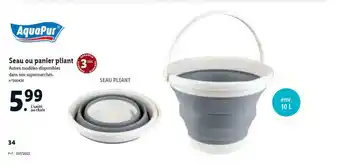 Lidl Seau ou panier pliant offre