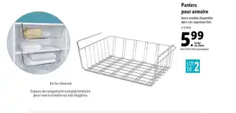 Lidl Paniers pour armoire offre