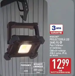 ALDI GARANTIE WORKZONE Projecteur à led sans fil offre