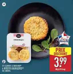 ALDI ST-CLÉMENT LE BOUCHER 4 röstis burgers offre