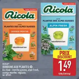 ALDI RICOLA Bonbons aux plantes offre