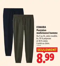 Lidl ESMARA Pantalon molletonné homme offre