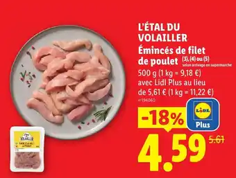 L'ÉTAL DU VOLAILLER Émincés de filet de poulet