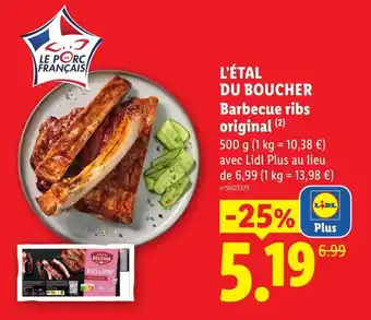 L'ÉTAL DU BOUCHER Barbecue ribs