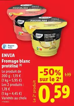 Lidl Envia Fromage blanc protéiné offre