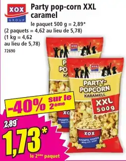 Norma XOX Party pop-corn XXL caramel offre