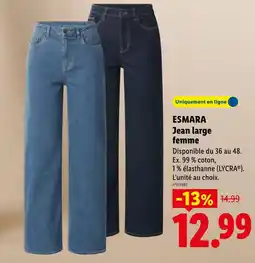 Lidl Esmara jean large femme offre