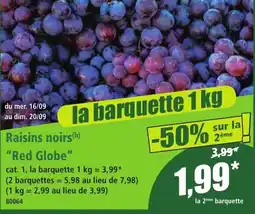 Norma Red Globe Raisins noirs offre