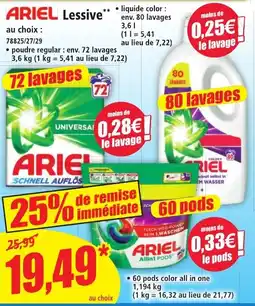 Norma ARIEL Lessive offre