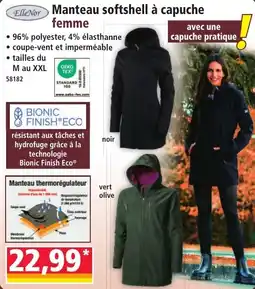 Norma ElleNor Manteau softshell à capuche femme offre