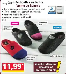 Norma camprella Pantoufles en feutre offre