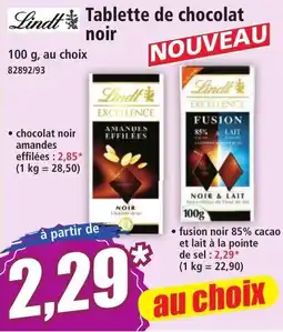 Norma Lindt Tablette de chocolat noir offre