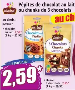 Norma VAHINE Pépites de chocolat au lait offre