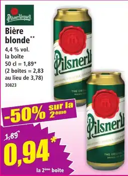Norma Pilsner Urquell Bière blonde offre