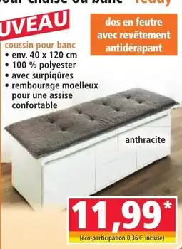 Norma Teddy coussin pour banc offre
