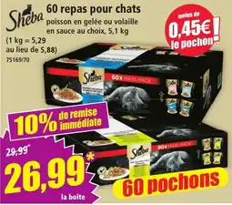 Norma Sheba 60 repas pour chats offre