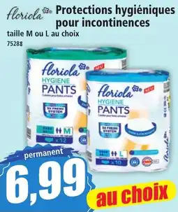 Norma floriola Protections hygiéniques pour incontinences offre