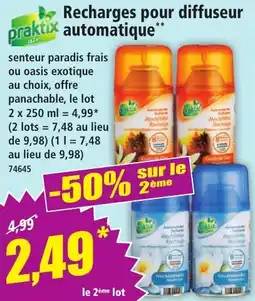 Norma praktix air Recharges pour diffuseur automatique offre