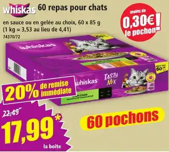 Whiskas 60 repas pour chats