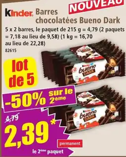 Norma Kinder Barres chocolatées Bueno Dark offre