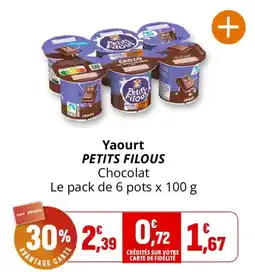 Coccinelle Supermarché PETITS FILOUS Yaourt offre