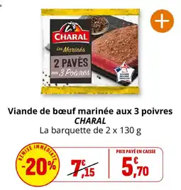 Coccinelle Supermarché CHARAL Viande de bœuf marinée aux 3 poivres offre