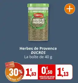 Coccinelle Supermarché DUCROS Herbes de Provence offre