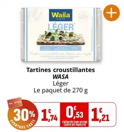 Coccinelle Supermarché WASA Tartines croustillantes Léger offre