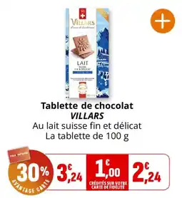 Coccinelle Express VILLARS Tablette de chocolat offre