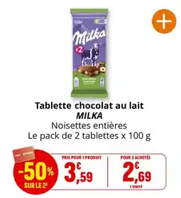 Coccinelle Express Milka Tablette chocolat au lait offre