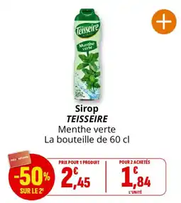 Coccinelle Express Teisseire Sirop Menthe verte offre