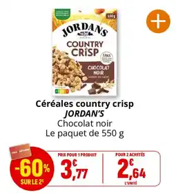 Coccinelle Supermarché JORDAN'S Céréales country crisp offre