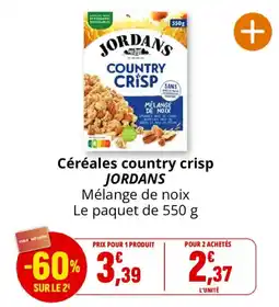 Coccinelle Supermarché JORDANS Céréales country crisp offre