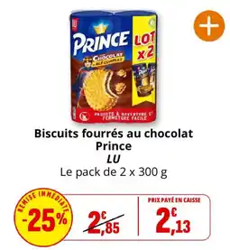 Coccinelle Supermarché Prince Biscuits fourrés au chocolat offre