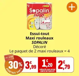 Coccinelle Supermarché SOPALIN Essui-tout Maxi rouleaux Décoré offre