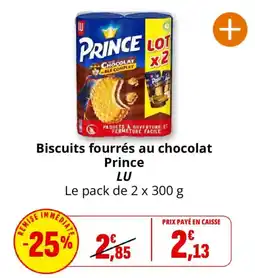 Coccinelle Express Prince Biscuits fourrés au chocolat offre