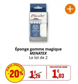 Coccinelle Supermarché MENATEX Éponge gomme magique offre