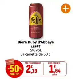 Coccinelle Supermarché LEFFE Bière Ruby d'Abbaye offre
