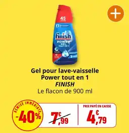 Coccinelle Supermarché FINISH Gel pour lave-vaisselle Power tout en 1 offre