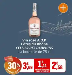 Coccinelle Supermarché CELLIER DES DAUPHINS Vin rosé A.O.P Côtes du Rhône offre