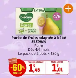 Coccinelle Express BLÉDINA Purée de fruits offre