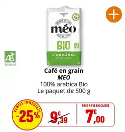 Coccinelle Supermarché MEO Café en grain offre