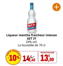 Coccinelle Supermarché GET 31 Liqueur menthe fraîcheur intense offre