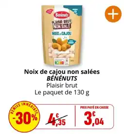 Coccinelle Supermarché BÉNÉNUTS Noix de cajou non salées offre